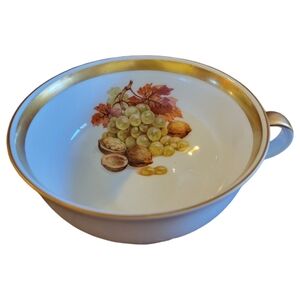 Vtg 59 Bareuther Waldsassen Teacup Gold  Gold Walnuts Grapes Bavarian China